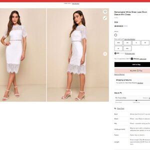 White Lulus Dress New With Tags